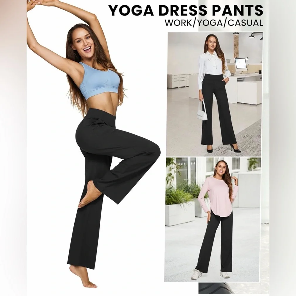 Women's Black Wide-Leg Pants - Picture 4 of 8